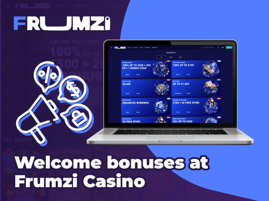 Bonus de bienvenue au casino Frumzi